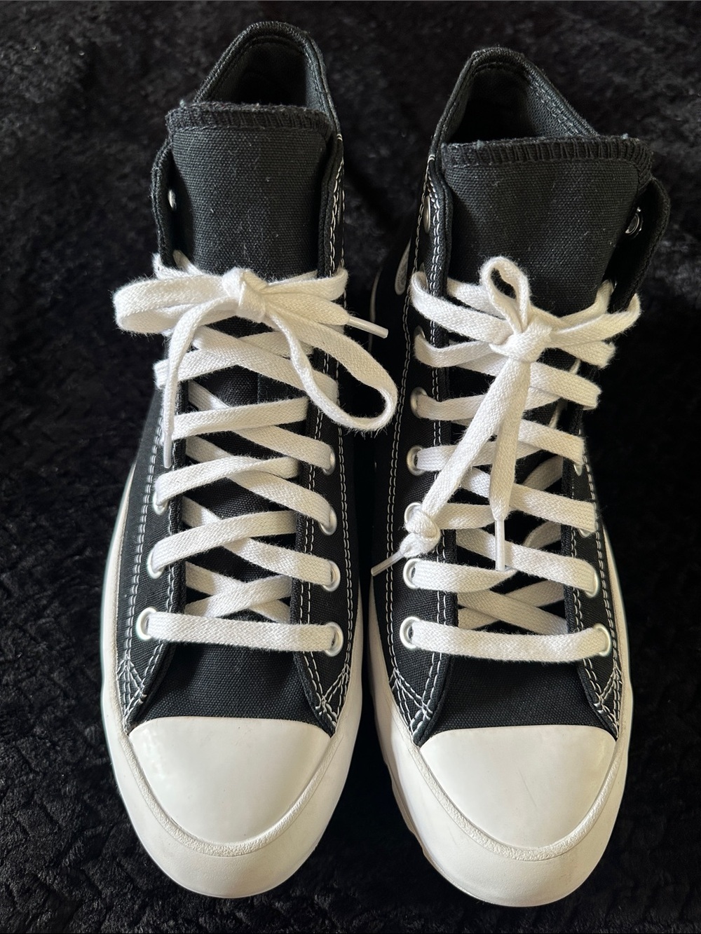 Converse Black & White Lug-Sole High-Top Sneakers